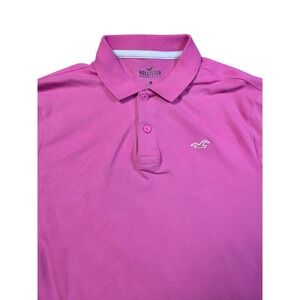Hollister Advanced Stretch Pink Polo Shirt Mens Size L Short Sleeve